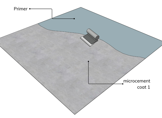 Apply the microcement coats